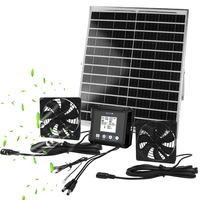 Kit de ventilateur d'extraction et d'admission d'air solaire réutilisable Yun pour serre, poulailler, niche pour chien - Ventilation de refroidissement carrée moderne en ABS