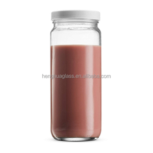Eco-Friendly Round Wide Mouth Glass Bottle - 360ml/12oz for Fresh Juice, <strong>Artisanal</strong> <strong>Jams</strong> &amp; Honey, with BPA-Free White Plastic Cap - Product Image 3