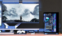 Mid Tower Gaming Computer Case CPU Cabinet USB3.0 White ATX Pc Case With Curved Tempered Glass