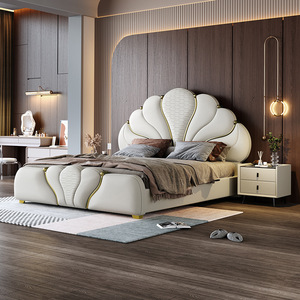 Nouvel ensemble de meubles de luxe pour la maison, lit king size créatif, cadre de lit moderne en cuir souple rembourré pour <span class=keywords><strong>chambre</strong></span> <span class=keywords><strong>à</strong></span> <span class=keywords><strong>coucher</strong></span> - Product Image 4