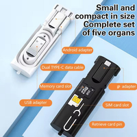 Boîte de charge multifonctionnelle avec adaptateur de câble PD 60W C vers C pour iPhone, convertisseur Micro Type C, stockage de cartes SIM et TF, prête à être expédiée