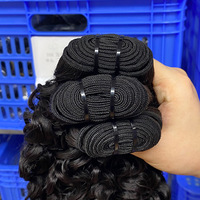 Extensiones de Cabello Humano Natural 100% Sin Procesar, Cabello Rizado Indio, Vietnamita y Birmano, de un Solo Donante, al por Mayor