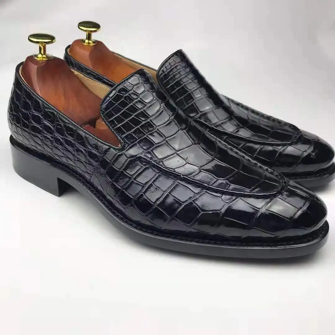 2024 Hot sale Men's Dress shoes High Quality crocodile genuine leather men Loafer shoes Alligator Skin dress shoes for men