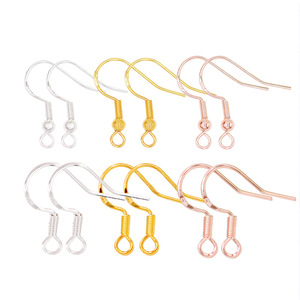 ตะขอเกี่ยวต่างหูทรงหยดน้ำ ชุบทองแดง สำหรับทำต่างหู DIY อุปกรณ์ทำเครื่องประดับ สีเงิน สีทอง สีโรสโกลด์ - Product Image 1