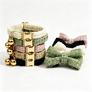 Collar Personalizado para Mascotas con Grabado, Tejido Tweed, Lazo Desmontable y <span class=keywords><strong>Campana</strong></span> para Gatos y Perros Pequeños, Hebilla <span class=keywords><strong>de</strong></span> Seguridad Metálica, Regalo <span class=keywords><strong>de</strong></span> Navidad - Product Image 6