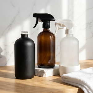 Bouteille en verre Boston ronde transparente de 16 oz certifiée CE FCC ROHS, hermétique, anti-fuite, de qualité alimentaire, résistante à la chaleur, anti-chute, réutilisable - Product Image 1