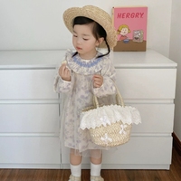 Sac pour enfants 2025 été nouvelle petite fée foulard en soie sac à main Style occidental fille dentelle sac de paille