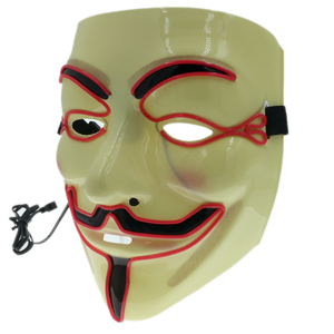 <span class=keywords><strong>V</strong></span> pour <span class=keywords><strong>Vendetta</strong></span> Anonyme Gars Fawkes LED Masque Fil EL Clignotant Rave Costume - Product Image 1