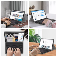Casing Keyboard Funda, Sarung untuk Samsung Galaxy Tab A8 10.5 A7 10.4 Tab A 10.1 2019 Penutup Bahasa Rusia Spanyol Inggris Arab