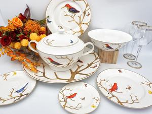 Vajilla <span class=keywords><strong>de</strong></span> porcelana <span class=keywords><strong>española</strong></span> <span class=keywords><strong>de</strong></span> hueso <span class=keywords><strong>de</strong></span> china, conjunto <span class=keywords><strong>de</strong></span> cena <span class=keywords><strong>de</strong></span> aves, platos <span class=keywords><strong>de</strong></span> Marruecos, vintage, 76 Uds. - Product Image 3