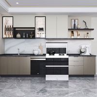Design de menuiserie Garde-manger de luxe Veselle Cuisine Armoires automatiques Modèle complet moderne Armoires de cuisine îlot