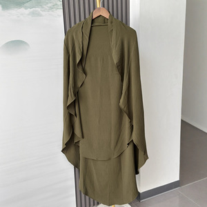 Khimar Lungo a Strato Singolo in Tessuto Morbido e Traspirante, Tinta Unita, con Ampia Tesa, per la Preghiera Musulmana dell'Eid - Product Image 4