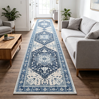 ChamXue Vintage Oriental Runner Rug Washable Faux Wool Hallway Carpet Resistant Decorative Long Rug Entryway Kitchen Bedroom