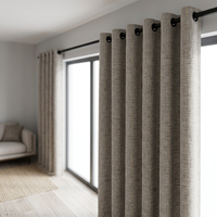 Rideau occultant gris en tissu brocart polyester ignifuge personnalisé en usine pour hôtel (rouleau)