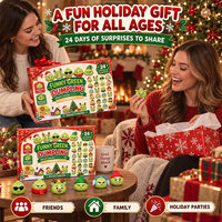 Calendrier de l'Avent de Noël avec 24 Squishies, 24 Jours de Compte à Rebours, Mini Jouets Squishy en Forme de Raviolis de Dessin Animé, Cadeaux pour Enfants et Adultes
