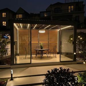 Pérgola Moderna de Aluminio con Motor y Persianas Ajustables, Protección UPF 50+ Contra Rayos UV, Impermeable, Cubierta para Patio Exterior, Gazebo para Jardín o Villa - Product Image 4