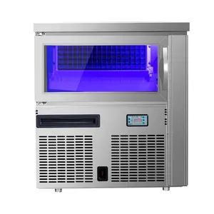 Preço de fábrica Longa Garantia Alto Desempenho Aço Inoxidável Cubo De Gelo Em Forma De Luz Azul Ice Making Machines com Ice Storage Bin