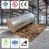 Manta Aislante de Fibra de Vidrio con Revestimiento de Lámina R25 FSK de 8 Pulgadas, Rollo de Lana de Vidrio Marrón Ecológico para Techos y Paredes de Edificios Metálicos