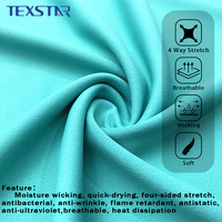 Tissu personnalisé en maille interlock 88% polyester 12% élasthanne extensible dans les 4 sens respirant séchage rapide 270 g/m² tissu lourd pour