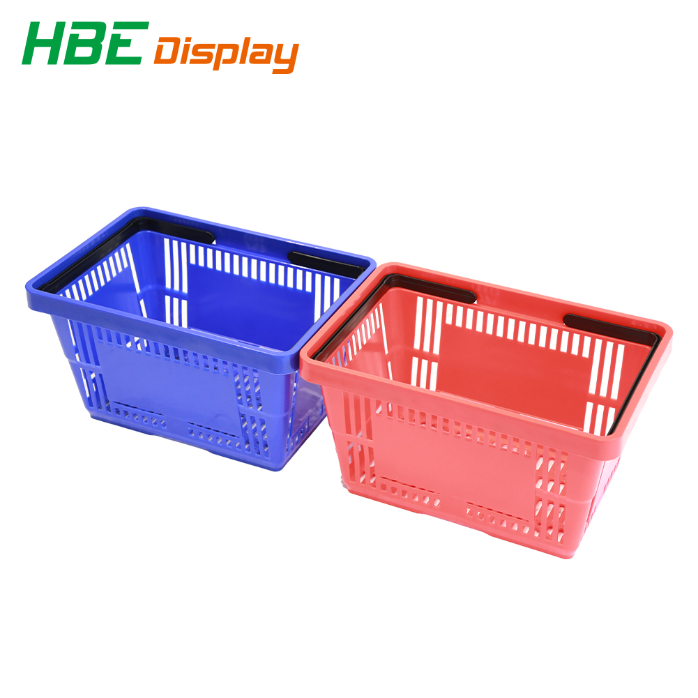 Оптовая продажа Розничная продуктовая корзина для покупок для супермаркетов с двумя ручками
