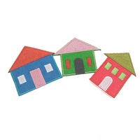 Nouveauté 2021 : Patchs brodés en feutre découpés au laser, motifs maison mignons, appliqués colorés personnalisés pour bandanas