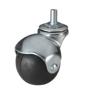 Roulettes pivotantes universelles en PP pour chaise de bureau, fournisseur de roulettes à tige annulaire pour meubles, roulettes à bille de 50 mm pour canapé