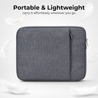 Housse de transport portable pour ordinateur portable, sacoche légère pour tablette, pochette de voyage fine pour ordinateur portable 15,6 pouces, mallette avec organisateur de poches