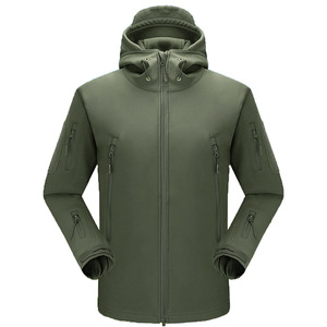 <span class=keywords><strong>Veste</strong></span> d'extérieur unisexe camouflage tactique à capuche, coupe-vent, doublée en <span class=keywords><strong>polaire</strong></span>, en softshell effet peau de requin - Product Image 3