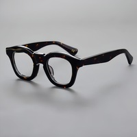 Montures de lunettes rondes classiques pour hommes en acétate, de haute qualité, avec logo personnalisé, style rétro, montures épaisses tendance