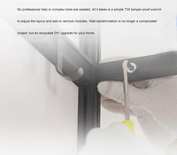 YOUPON Vente chaude Rangement mural multifonctionnel moderne en aluminium imperméable Décoration murale Solution murale pour
