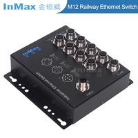 Fabricante InMax, Switch M12, Rohs, Gigabit Lan, Metro, Sistema de Seguridad CCTV, Cámara IP para Vehículos, En50155, Ethernet Industrial, Ferrocarril