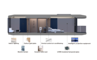 Maison mobile ou mini-maison personnalisable - Structure en acier imperméable inspirée des capsules spatiales, en matériau de conteneur, à vendre