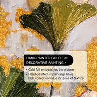 En gros Personnalisé 3D Peint À La Main Peinture À L'huile sur Toile Texture Coloré Ginkgo Feuille Conception Moderne Décor À La Maison Mur Art Peintures