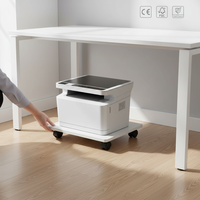 Support d'imprimante robuste sur pied avec 4 roulettes pour bureau à domicile - Étagère de rangement multifonction pour scanner, machine à fax, copieur