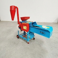 Broyeur à moteur diesel, capacité 3 tonnes/heure, 6 lames, multifonctionnel pour le traitement des aliments du bétail, maïs, sorgho, herbe, foin, paille, céréales brutes