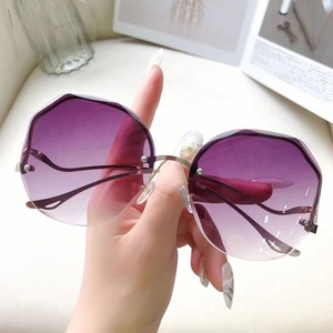 Women Adult Rectangle Full Rim <b>Sunglasses</b> Gold PC Lens UV400 Protection Fashion Summer Style - Product Image 2