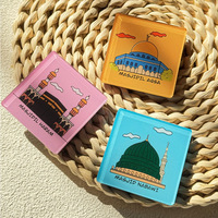 Aimant de réfrigérateur carré personnalisé en acrylique sur le thème de la mosquée islamique, autocollant magnétique religieux pour cadeau culturel