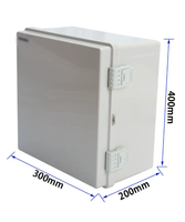 Boîtiers de jonction étanches IP65 en plastique ABS gris clair de taille personnalisable, boîtiers électriques extérieurs en PC avec dimensions 400*300*200MM