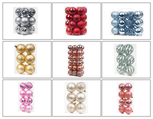 OEM logo personnalisé imprimé grand cuivre couleur décoration de <span class=keywords><strong>sapin</strong></span> de noël boules en plastique ensemble - Product Image 3