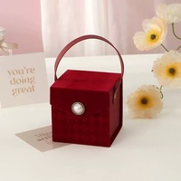 JOYWOOD Velours chinois avec poignée en perle Boîte cadeau vide pour le mariage Bonbons Faveur Vente en gros
