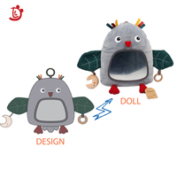 ODM Usine En Gros Doux Hibou Jouet Nouvellement Conçu Bébé Miroir De Sécurité Nouveau-Né Animal En Peluche Musique Mignon Hibou Conçu Jouets