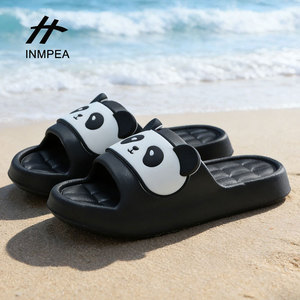 Inmpea Panda Slides White EVA Non Slip Summer Beach <b>Slippers</b> For Couples - Product Image 2