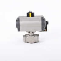 Vanne à boisseau sphérique en acier inoxydable à commande pneumatique 3 voies FURUI, raccords BSPP/BSPT/NPT, revêtement PTFE, certifiée ISO9001 CE, OEM