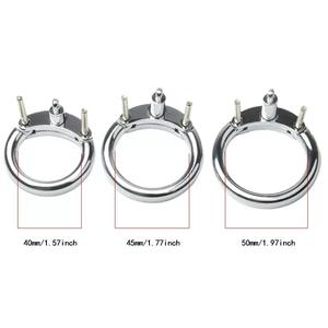 Erkekler için farklı büyüklükte bekaret kafesleri ile yüksek kaliteli Metal bekaret kilidi seks oyuncakları yetişkin kullanımı - Product Image 4