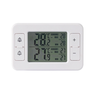 ميزان حرارة إلكتروني لاسلكي 2 في 1 من البلاستيك عالي الدقة لمراقبة درجة حرارة الثلاجة والفريزر مع عرض الحد الأقصى/الأدنى وإنذار - Product Image 3