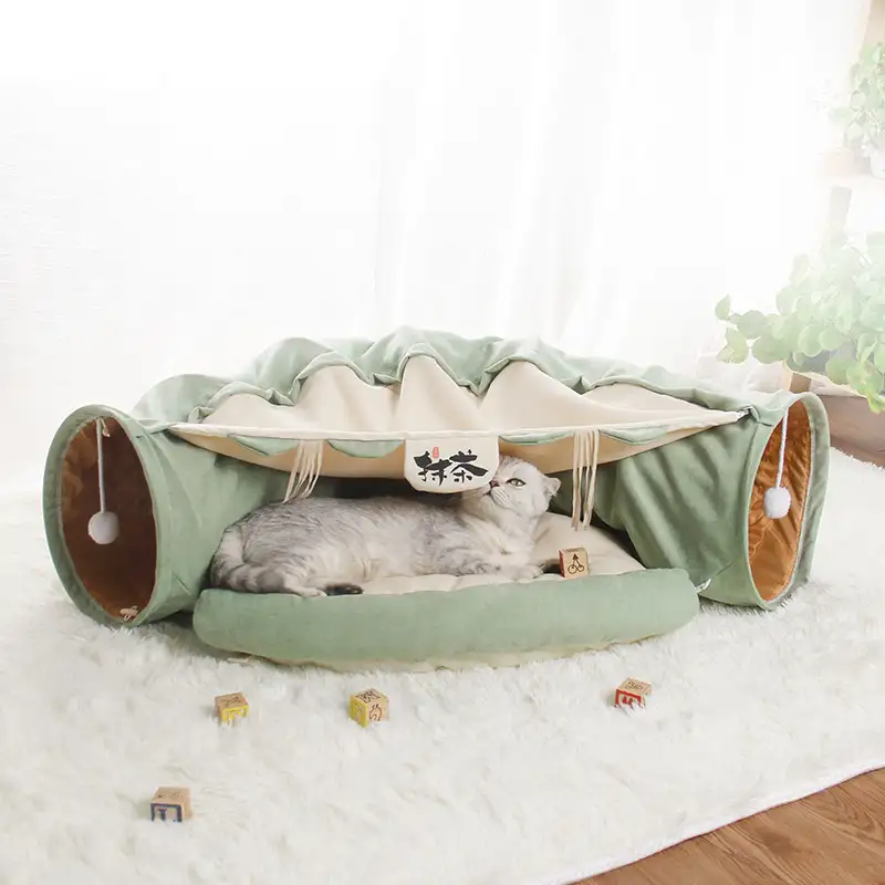 도매 애완 동물 용품 애완 동물 인터랙티브 플레이 장난감 펠트 고양이 터널 튜브 침대