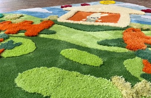 Tapis en laine de luxe faits à la main, tapis oriental avec motifs floraux abstraits, tapis coloré fait à la main pour salon et salle de jeux pour enfants - Product Image 4