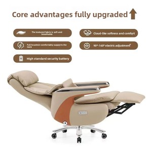 Sedia da Ufficio Ergonomica in Pelle di Alta Gamma, Regolazione Elettrica/Vocale, Comoda per Lunghe Ore di Seduta, Uso Domestico e Studio - Product Image 4