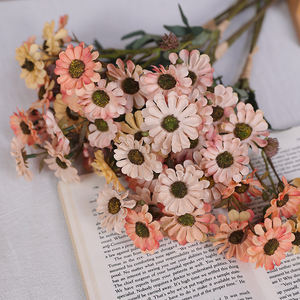 ช่อดอกเบญจมาศมิลานมัดมือ-ดอกไม้ประดิษฐ์ทำจากผ้าไหมสำหรับงานแต่งงานและตกแต่งบ้านจัดส่งเร็ว - Product Image 3