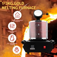 Fourneau à induction compact Auble 1-3 kg, machine électrique de fusion d'or 110/220 V 1600 W avec cœur PLC 1150°C pour aluminium, cuivre, argent